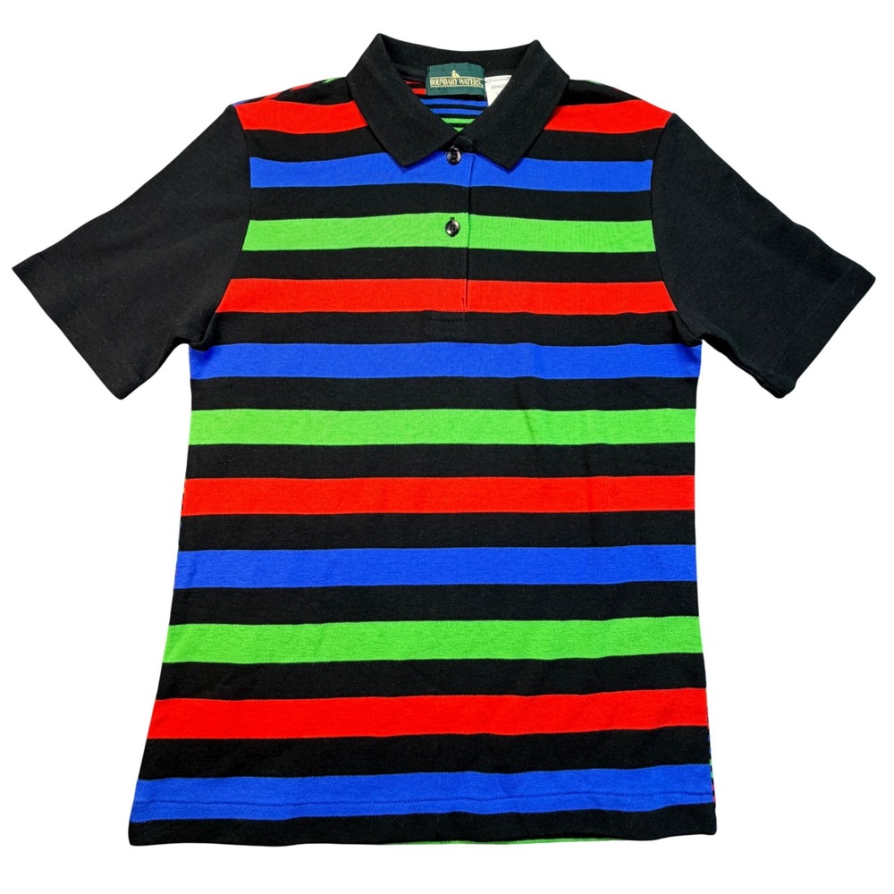 Boundary Waters Kids Striped Polo Shirt Short Sleeve Multicolor‎ sz S